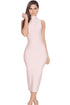 Blush High Neck Bandage Pencil Dress
